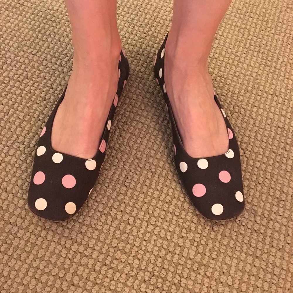 Kate Spade Pink/White Polka Dot Flats